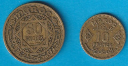 Marokko 10 +50 Francs Al-Bro 1371 Schön Nr.41+43, KM-Nr.49+51 ( D9S/ 8) - Maroc