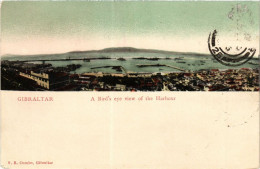 CPA Gibraltar-A Bird's Eye View Of The Harbour (320800) - Gibraltar