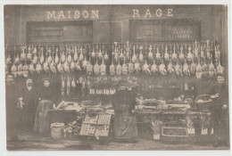 CARTE PHOTO :  MAGASIN - MAISON " RAGE " - VOLAILLER ( POULETS ) CREMERIE ( BEURRE OEUFS FROMAGES ) LEGUMES ( POIREAUX ) - To Identify