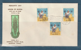 Myanmar - Birmanie - Burma - YT N° 107 - FDC Premier Jour Journée Du Paysan - Peasant's Day - 1966 - Myanmar (Birmanie 1948-...)