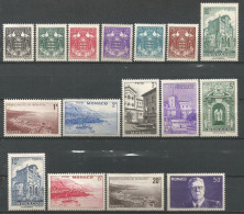 MONACO ANNEE 1943 LOT DE 16 TP N°249 à 264 NEUFS** MNH COTE 11,00 € - Neufs