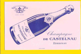 Buvard Champagne De CASTELNAU ;       EPERNAY; Rose  & Cote 136 - Liquor & Beer