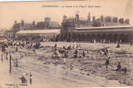 AD723 50 MANCHE  CHERBOURG LE CASINO ET LA PLAGE A MAREE HAUTE - Casinos