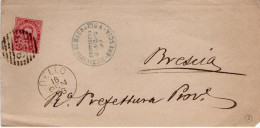 Italy. A288. Dello.1883. Numerale Grande Cerchio A Sbarre DELLO 969  + Araldica Di BARBARIGA, Su Lettera Senza Testo - Autres & Non Classés