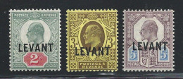 1905 BRITISH LEVANT - SG L4-L6-L8 3 Valori MLH/* - Other & Unclassified