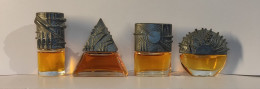 LOT DE 4 BOÎTES DE PARFUM MINIATURES AVEC BOUCHONS CRÉÉES PAR LE CÉLÈBRE SCULPTEUR ARNALDO POMODORO. Années 80 - Mignon Di Profumo Uomo (senza Box)