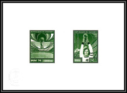 95634 N°55/610 Beckenbauer Football Soccer World Cup Munich 1974 Dahomey Epreuve D'artiste Collective Artist Proof Green - Haute-Volta (1958-1984)