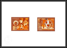 95629 N°37/586 Football Soccer World Cup Munich 1974 Dahomey Epreuve D'artiste Collective Artist Proof Gold - Haute-Volta (1958-1984)