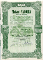 Maison SAROLEA; Part De Fondateur (motos) - Auto's