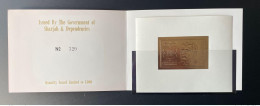 Sharjah 1969 Mi. Bl. 51 B Astronaut Roger B. Chaffee Space Espace Raumfahrt Presentation Folder Gold Or MNH ** !! - Asia