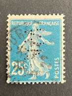 FRANCE W N° 140 Semeuse W.N.J. 27 Indice 6 Perforé Perforés Perfins Perfin Superbe !! - Autres & Non Classés