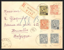 79711 N°ALB G8 10c Complément Recommandé Superbe Bruxelles Belgique 1922 Entier Stationery Enveloppe Monaco - Ganzsachen