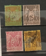 France 1884-90 Yv 96-99 Type II (734) - 1898-1900 Sage (Type III)