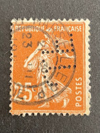 FRANCE J N° 235 J.F 44 Indice 6 Semeuse Perforé Perforés Perfins Perfin  !! Superbe - Autres & Non Classés