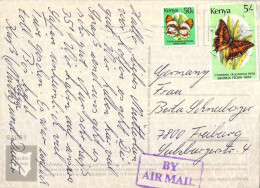 KENYA ,T.P. CIRCULADA , CORREO AÉREO , AIR MAIL , POR AVIÓN , MARIPOSAS , BUTTERFLIES - Kenya (1963-...)