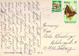 KENYA ,T.P. CIRCULADA , CORREO AÉREO , AIR MAIL , POR AVIÓN , MARIPOSAS , BUTTERFLIES - Kenya (1963-...)