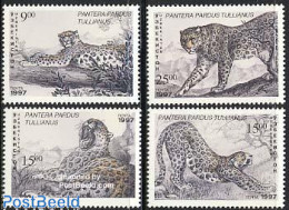 Uzbekistan 1997 Leopard 4v, Mint NH, Nature - Animals (others & Mixed) - Cat Family - Ouzbékistan