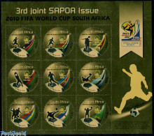 South Africa 2010 World Cup Football, Sapoa 9v M/s, Mint NH, History - Sport - Various - Flags - Football - Joint Issu.. - Neufs