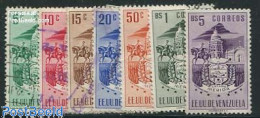 Venezuela 1953 Merida 7v, Mint NH, History - Nature - Coat Of Arms - Horses - Venezuela