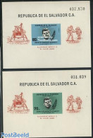 El Salvador 1969 Moonlanding, Kennedy 2 S/s, Mint NH, History - Transport - American Presidents - Space Exploration - Salvador