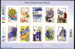 South Africa 2004 The Dignified Blue (police) 10v S-a M/s, Mint NH, Nature - Transport - Various - Dogs - Helicopters .. - Neufs
