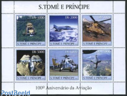Sao Tome/Principe 2003 Helicopters 6v M/s, Mint NH, Transport - Helicopters - Helicopters