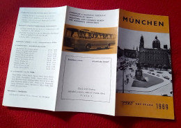 PUBLICACIÓN GUÍA FOLLETO TRÍPTICO MÜNCHEN CSAD KNV PRAHA 1969 PRAGA  BUS AUTOBUS AUTOBUSOVÉ PLZEÑ..MUNICH..GERMANY... - Dépliants Turistici