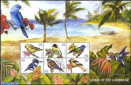 Nevis 1999 Birds 6v M/s, Mint NH, Nature - Birds - Kingfishers - Hummingbirds - St.Kitts-et-Nevis ( 1983-...)