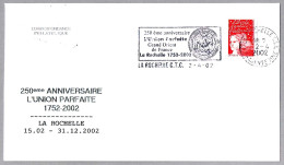 250 Aniversario L'UNION PARFAITE - Gran Oriente De Francia - Masoneria. La Rochelle 2002 - Freemasonry