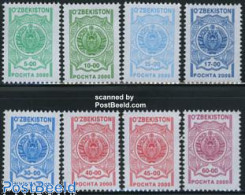 Uzbekistan 2000 Definitives 8v, Arms (with Year 2000), Mint NH, History - Coat Of Arms - Ouzbékistan