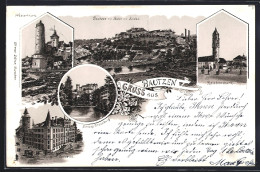 AK Bautzen, Ortsansicht M. Kaserne U. Reichenturm Im Vollmondlicht - Bautzen