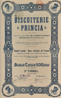 Biscuiterie Princia -1924 - Bruxelles - Action De Capital De 500 Francs - Other & Unclassified