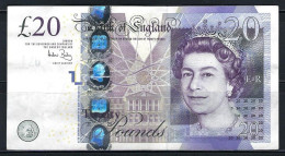 Great Britain 2006 Bank Of England 20 Pounds Banknote 392a Sign. A. Bailey Fine Circulated - 10 Pounds