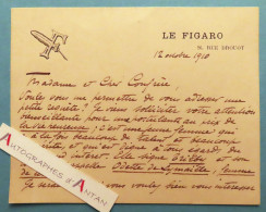 ● Miguel ZAMACOIS 1910 Le Figaro - Trilby - Odette De Lymaille - La Vie Heureuse - Poète Né Louveciennes Carte Lettre - Scrittori