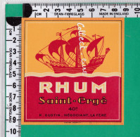 R733 ETIQUETTE SAINT ERGE GUSTIN LA FERE AISNE VOILIER 1965 AU DOS - Rhum