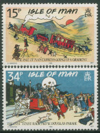 Isle Of Man 1990 Eisenbahn Auf Klassischen Ansichtskarten 422 + 425 Postfrisch - Man (Ile De)
