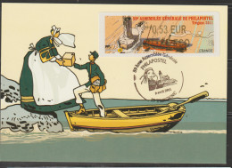 Atm, LISA2, CARTE MAXIMUM, LETTRE ECO, 0.53€, TREGUNC, 59ème A.G. De Philapostel. 9 04 2011. PHARE, BECASSINE,  FACTEUR - 2010-... Illustrated Franking Labels