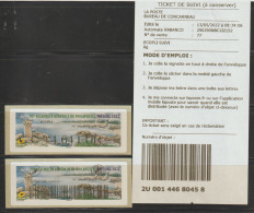 2 Atms, LISA2, ECOPLI SUIVI CC 1.64€, PREUVE DE DEPOT, TREGUNC, 70ème A.G. Philapostel 13 Et 14 Mai 22. PHARE, FACTEUR - 2010-... Illustrated Franking Labels