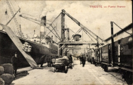 CPA Triest Trieste Friuli Venezia Giulia, Frachtdampfer, Hafen - Sonstige & Ohne Zuordnung