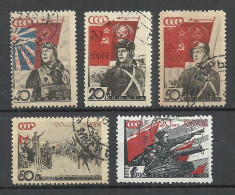 RUSSLAND RUSSIA 1938 = 5 Values From Set Michel War WWII Army 588 - 594 O - Gebraucht