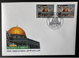Djibouti Dschibuti 2021 Mi. ? 250 + 400 FD IMPERF FDC Joint Issue Emission Commune Al Qods Quds Capitale De La Palestine - Djibouti (1977-...)