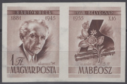 Hungary C169a MNH Imperf With Ticket Bela Bartok Music Flowers ZAYIX 051222-S27 - Altri & Non Classificati