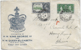 FDC Hong Kong, King George, Queen Elisabeth 1937 - Altri & Non Classificati