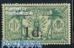 New Hebrides 1920 1p On 5Sh, Stamp Out Of Set, Unused (hinged) - Neufs