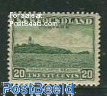 Newfoundland 1932 20c, Perf. 12.5, Stamp Out Of Set, Mint NH, Various - Lighthouses & Safety At Sea - Lighthouses