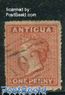 Antigua & Barbuda 1863 1p Red, WM1, Used, Used - Antigua Et Barbuda (1981-...)