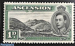 Ascension 1938 1p, Green/black, Perf. 13.5, Stamp Out Of Set, Unused (hinged), Sport - Mountains & Mountain Climbing - Climbing