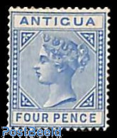 Antigua & Barbuda 1879 4p,Blue, WM CC Crown, Stamp Out Of Set, Unused (hinged) - Antigua Et Barbuda (1981-...)