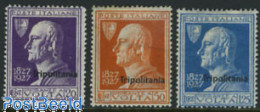 Italian Lybia 1927 Triploi, A. Volta 3v, Mint NH, Science - Physicians - Physics