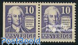 Sweden 1938 E. Swedenborg 2v (3 Sides Perforated), Mint NH, Science - Chemistry & Chemists - Ungebraucht